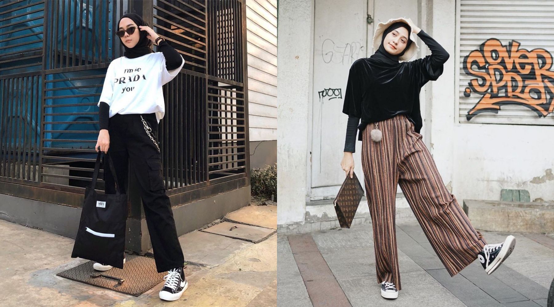 Inspirasi OOTD Kaos Pendek Hijab