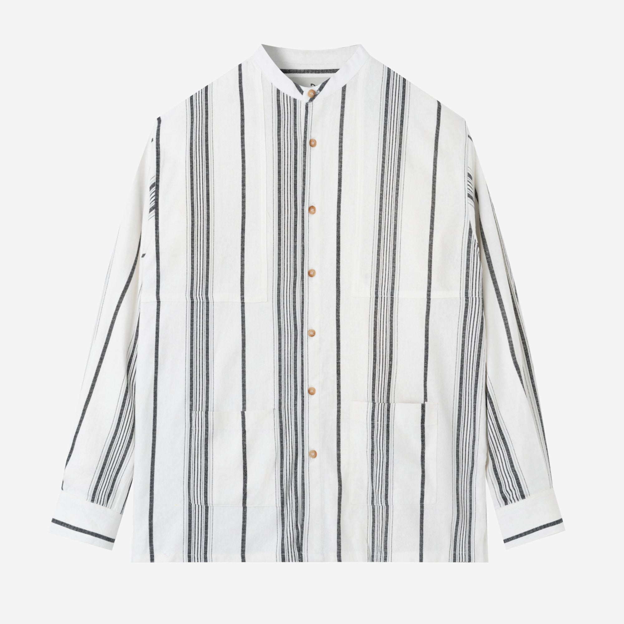 Baraa Shirt Long Sleeve - White Black