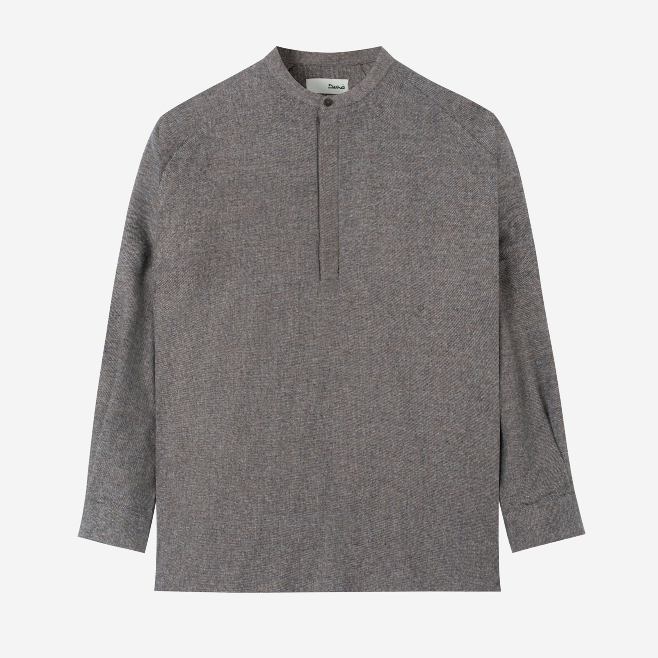 FACTORY SALE - Iyaad Pull-Over Shirt Long Sleeve - Dark Brown