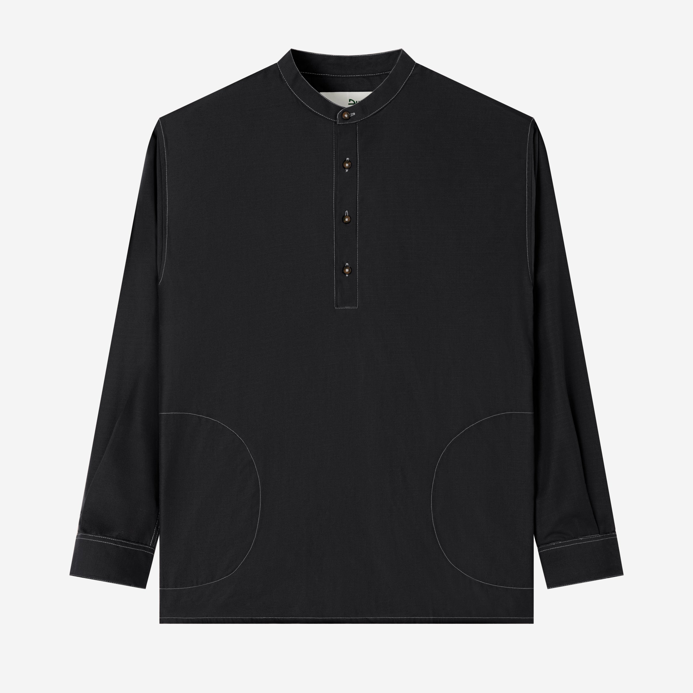 FACTORY SALE - Zahr Shirt Long Sleeve - Black