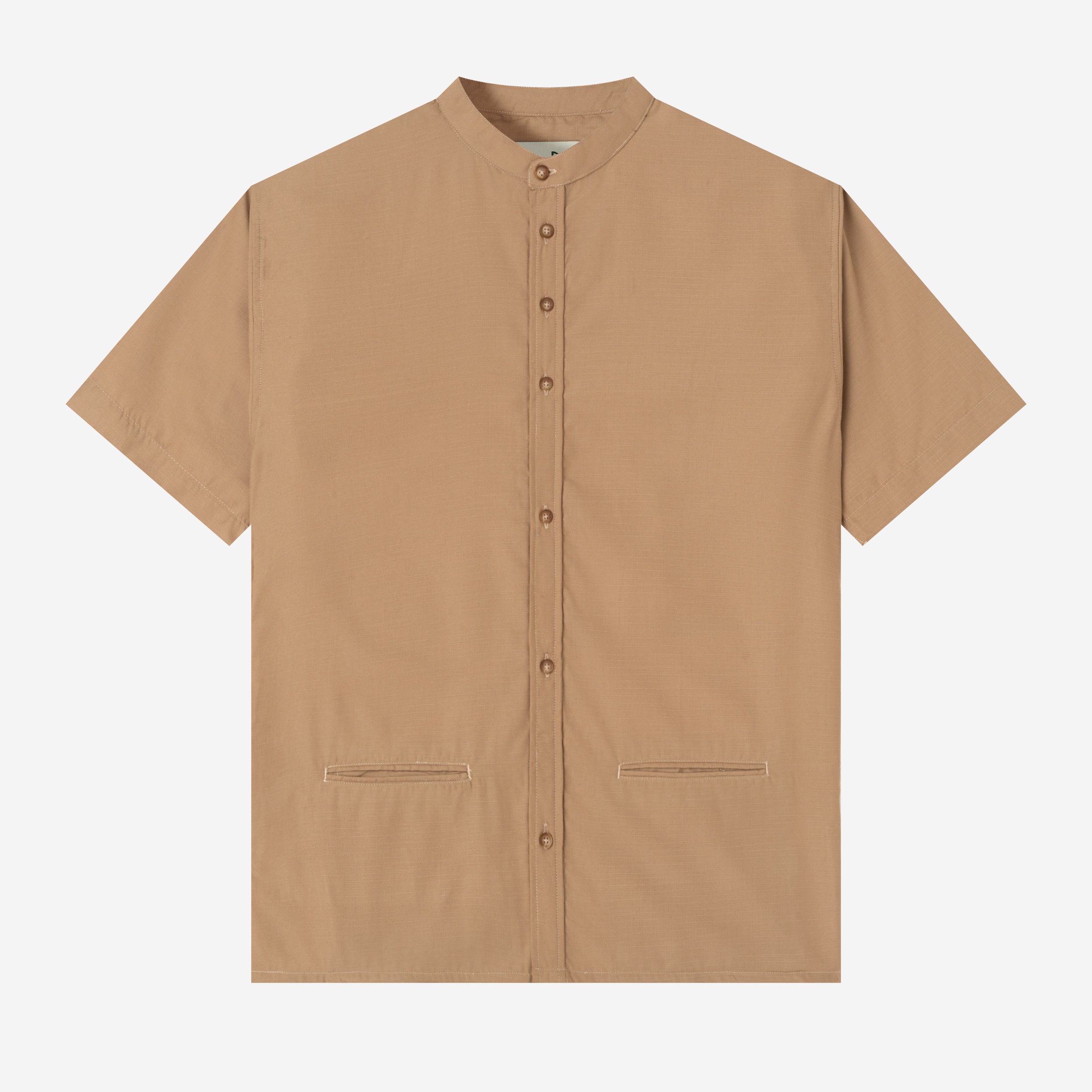 Hisham Shirt Short Sleeve - Khaki Light Brown