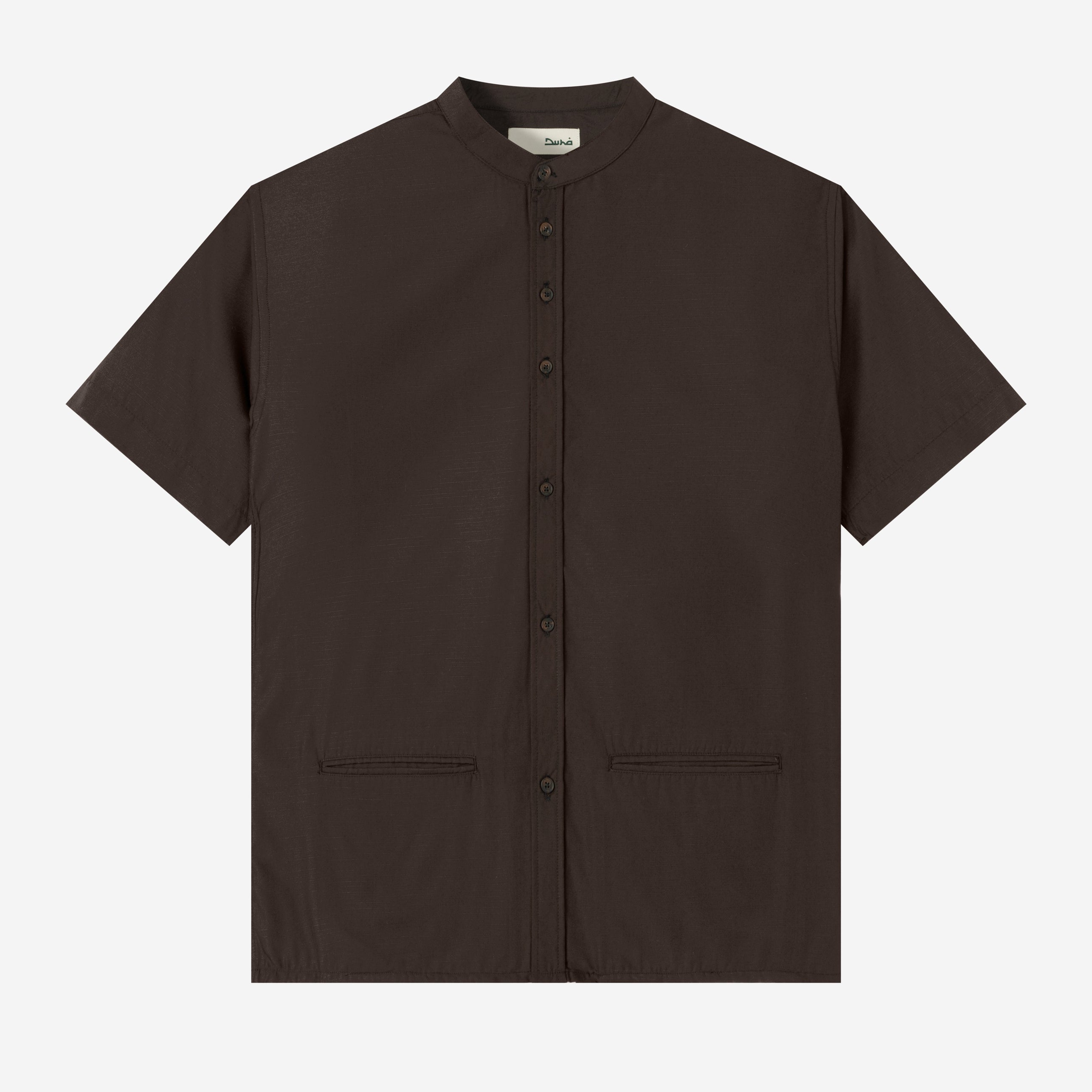 FACTORY SALE - Hisham Shirt Short Sleeve - Brown Charcoal