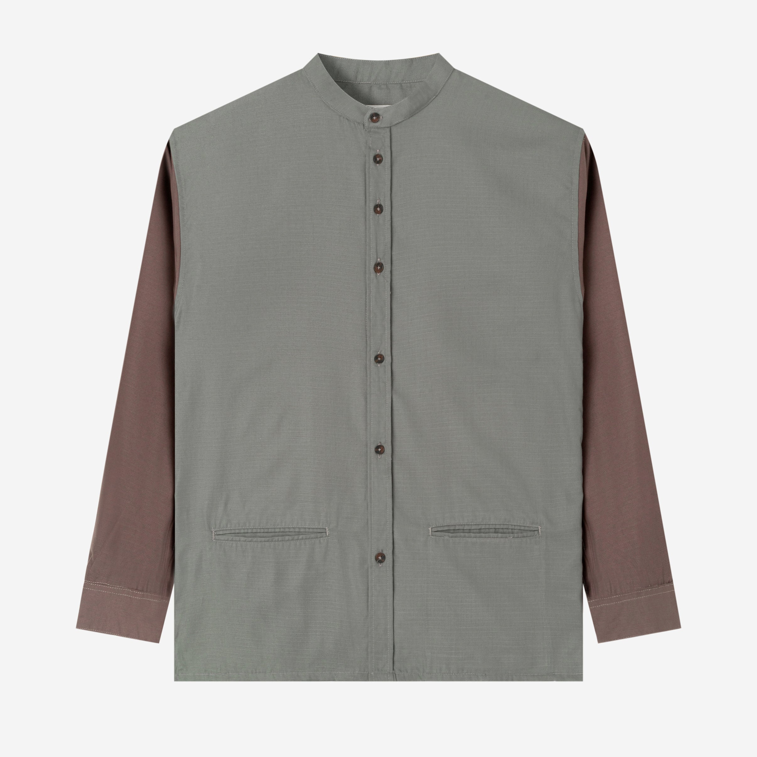 Hisham Shirt Long Sleeve - Grey Two Tone