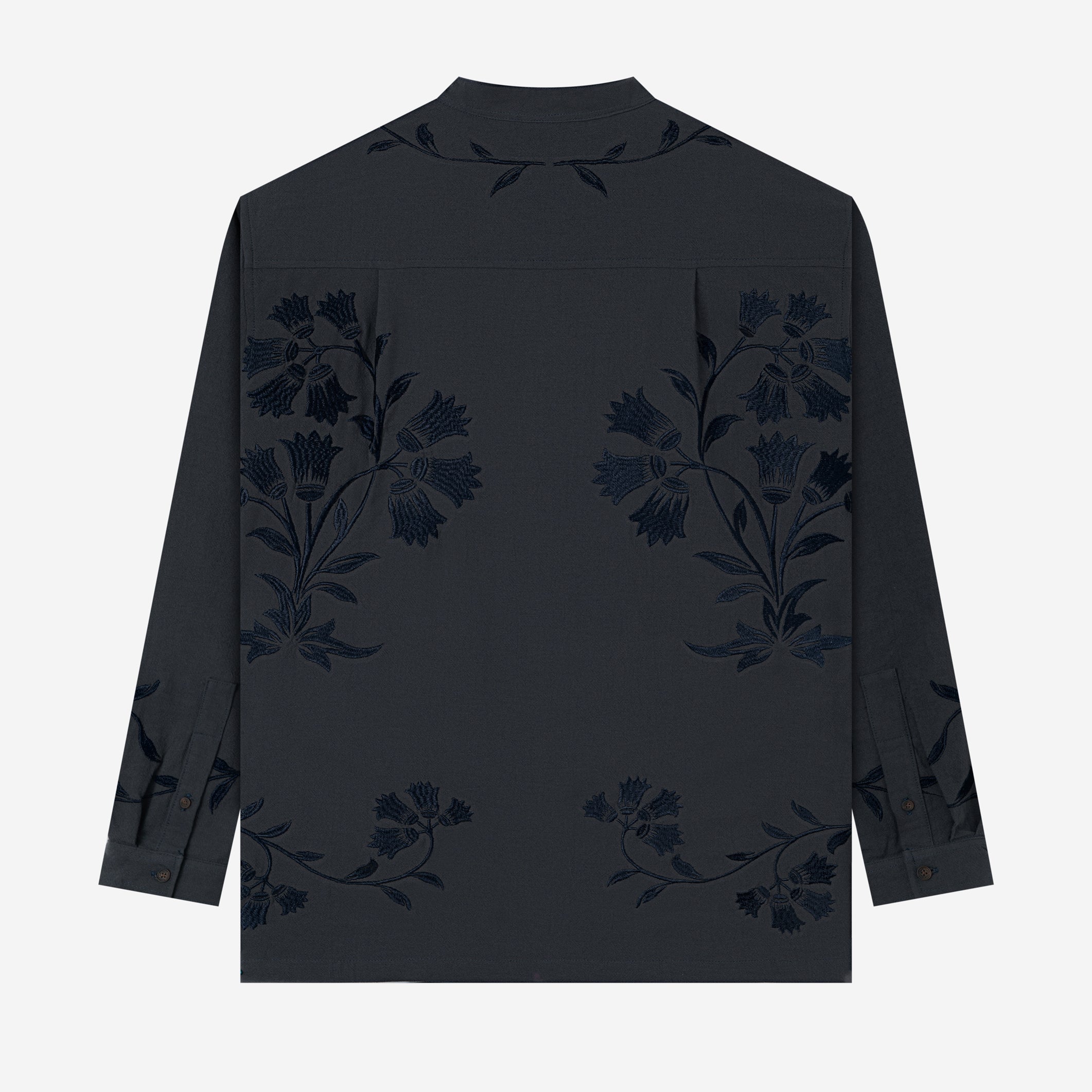 Daraa Long Sleeve Linen Shirt - Navy