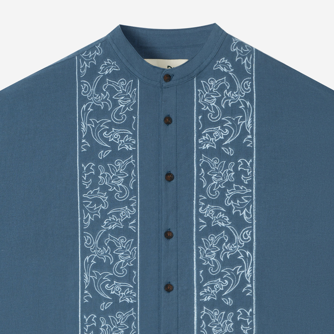 Naeem Long Sleeve Linen Shirt - Blue