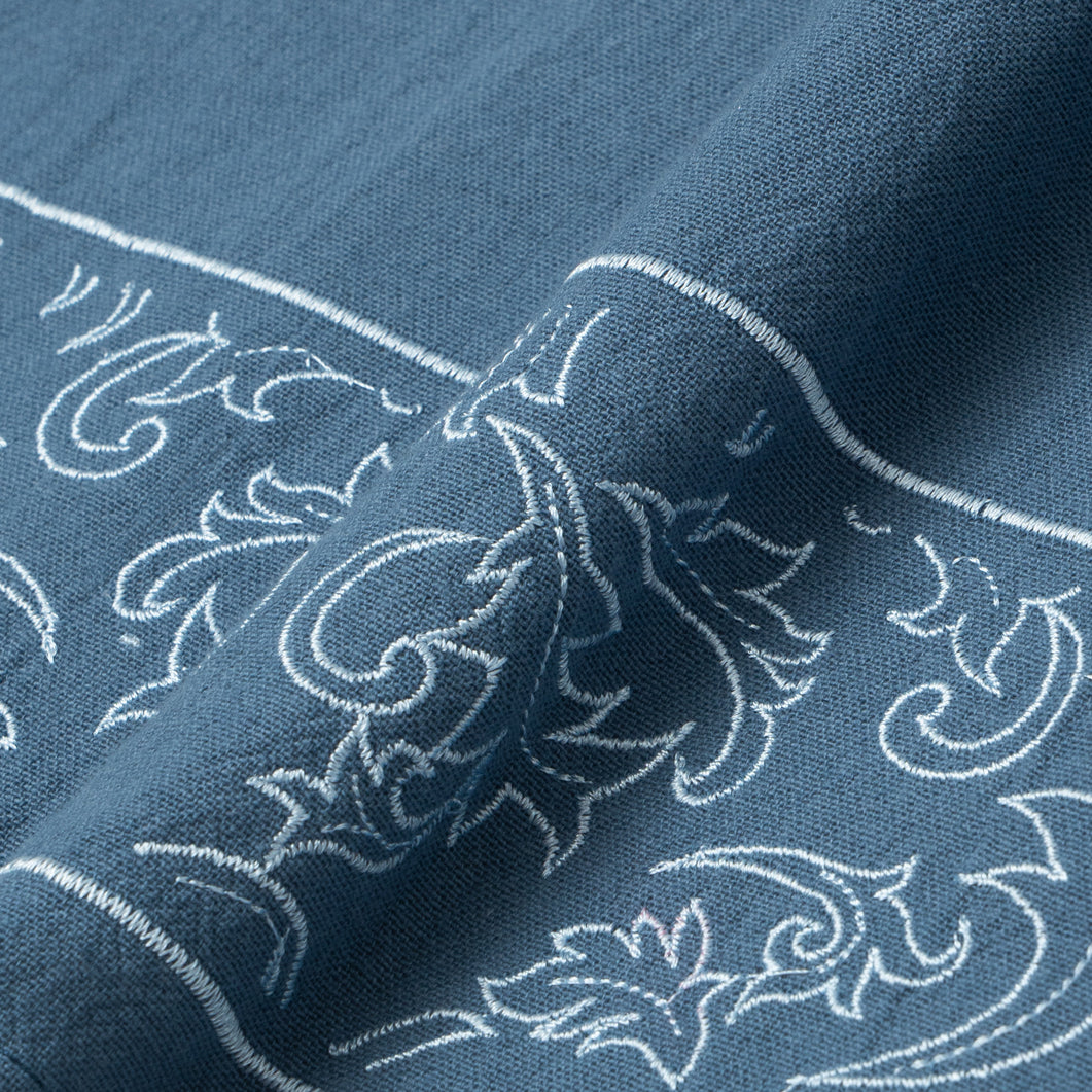 Naeem Long Sleeve Linen Shirt - Blue