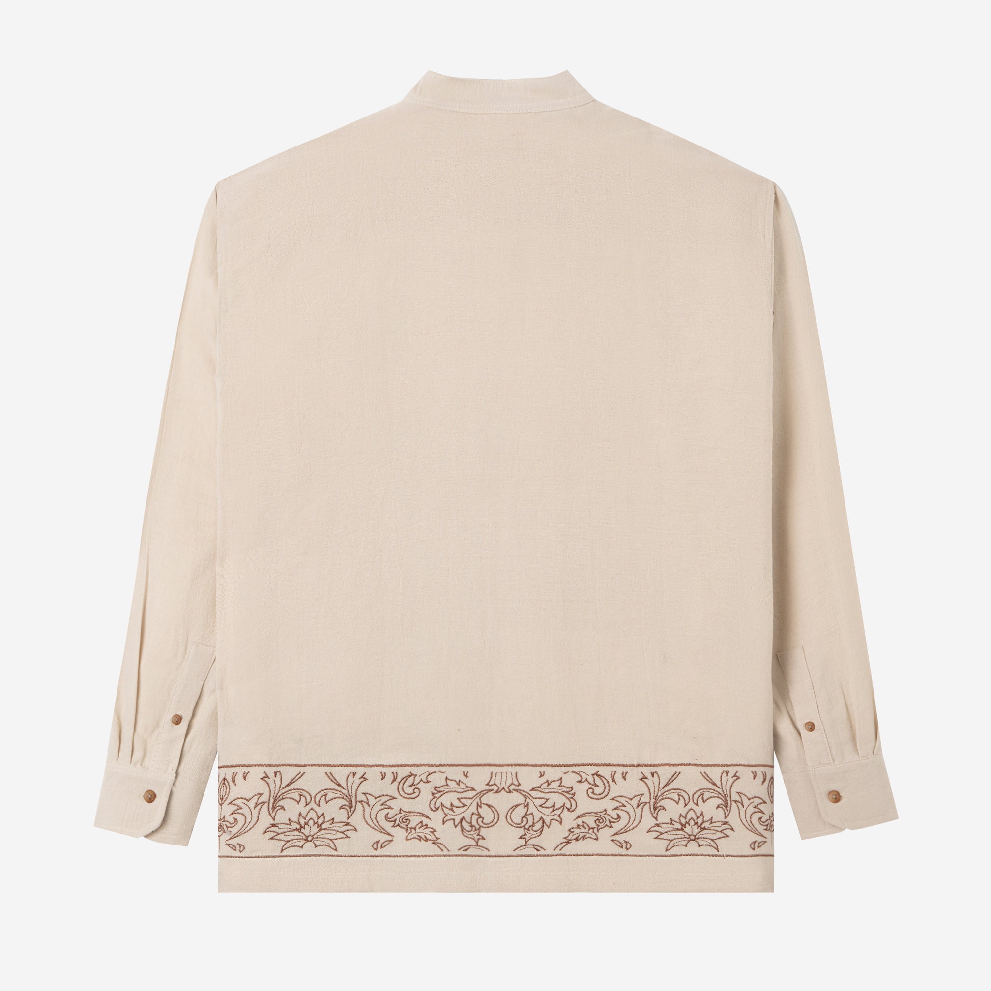 Naeem Long Sleeve Linen Shirt - Khaki