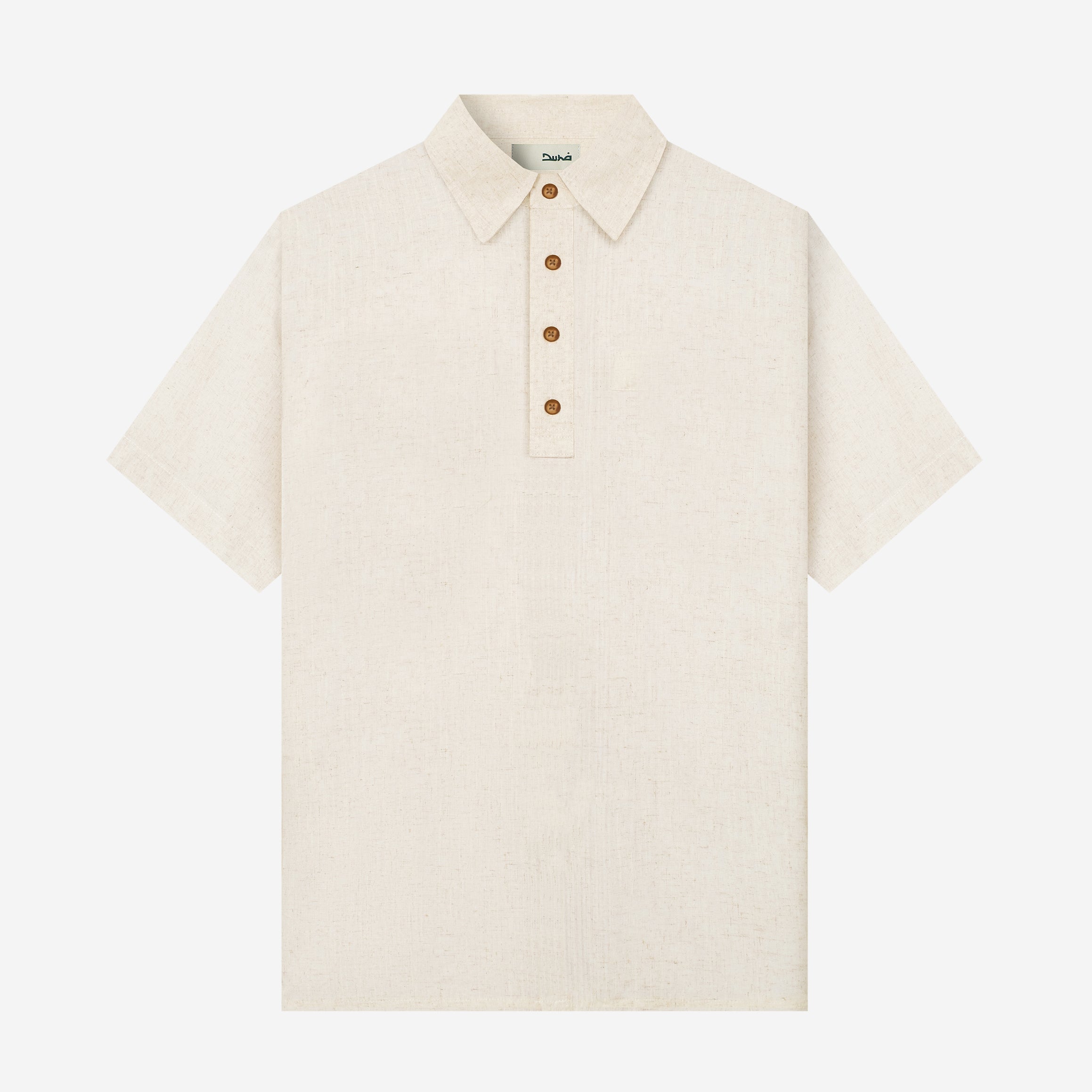 Qawi Short Sleeve Linen Shirt - White Sand