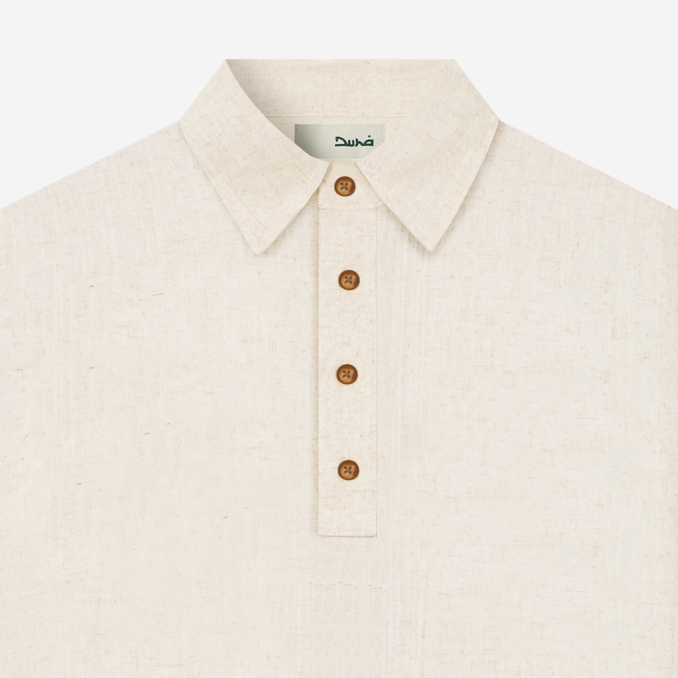 Qawi Short Sleeve Linen Shirt - White Sand