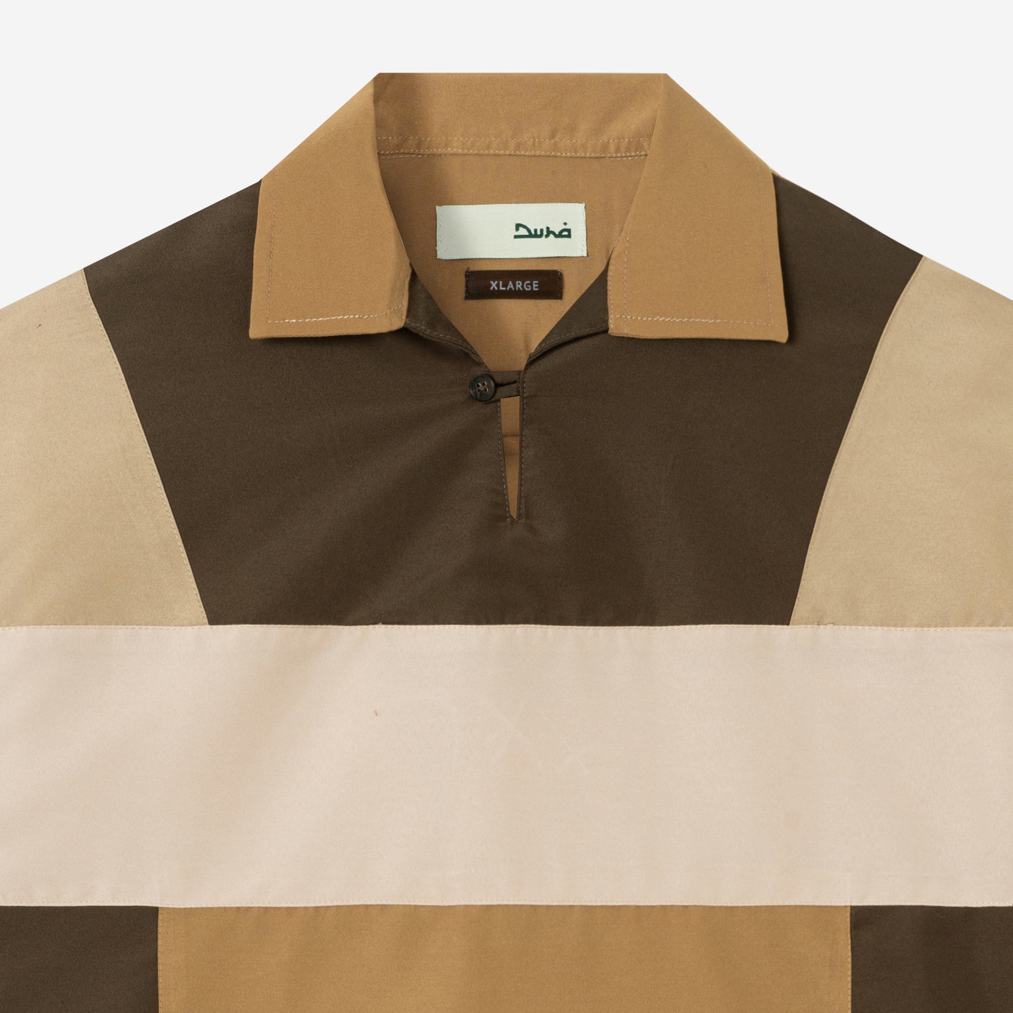 Dhia Patchwork Shirt Short Sleeve - Assab Khaki