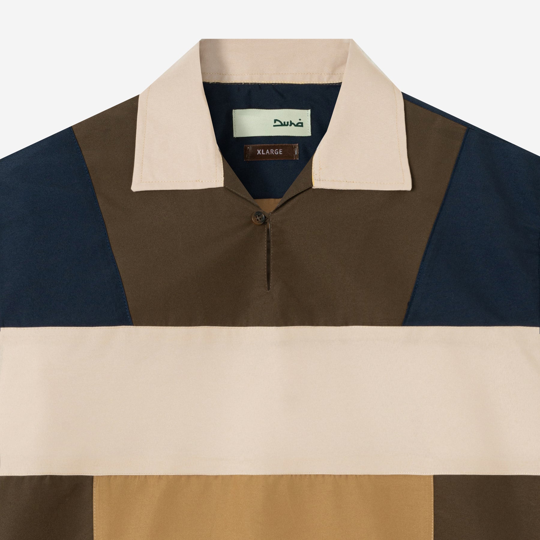 Dhia Patchwork Shirt Short Sleeve - Mihwar Khaki