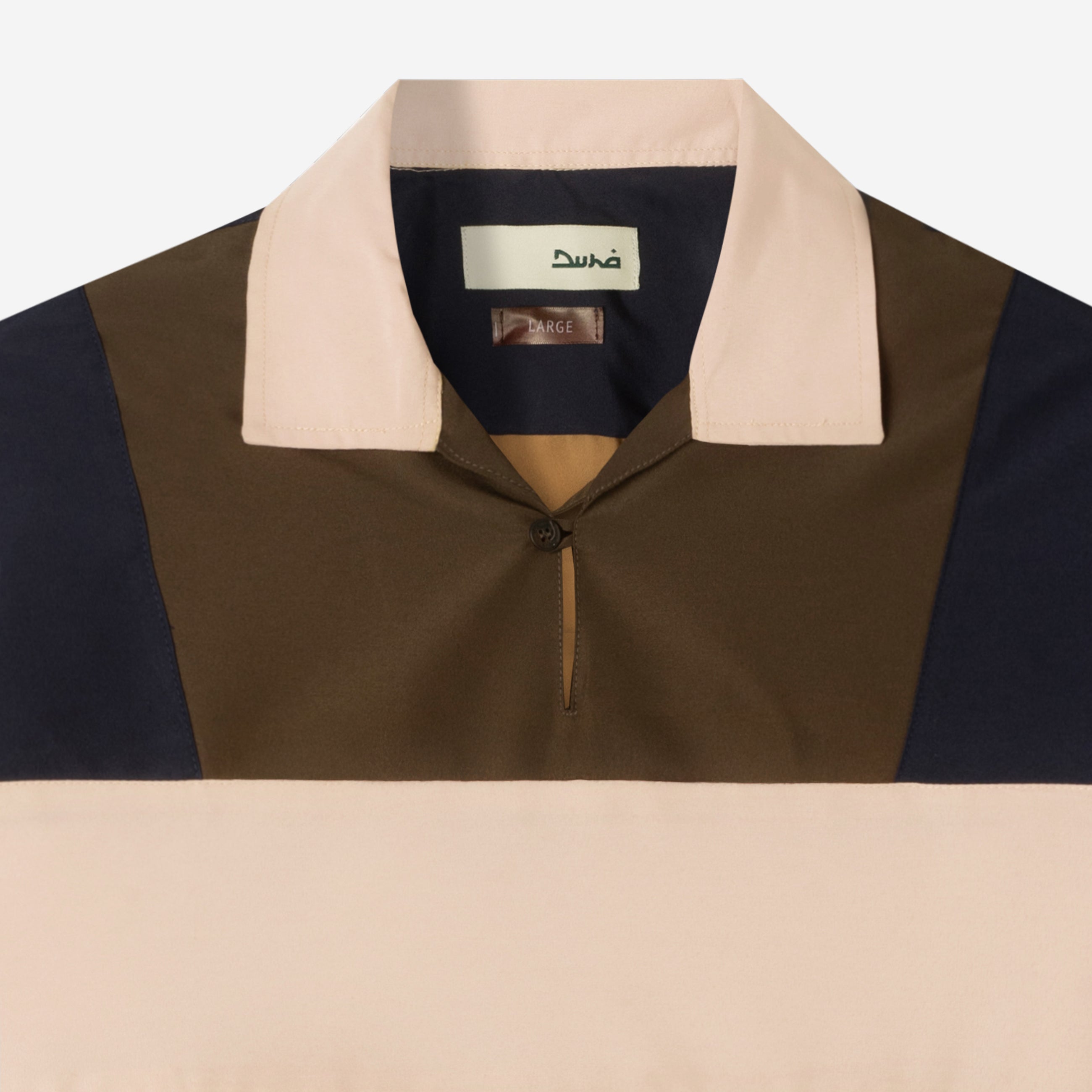 Dhia Patchwork Shirt Short Sleeve - Maktoub Khaki