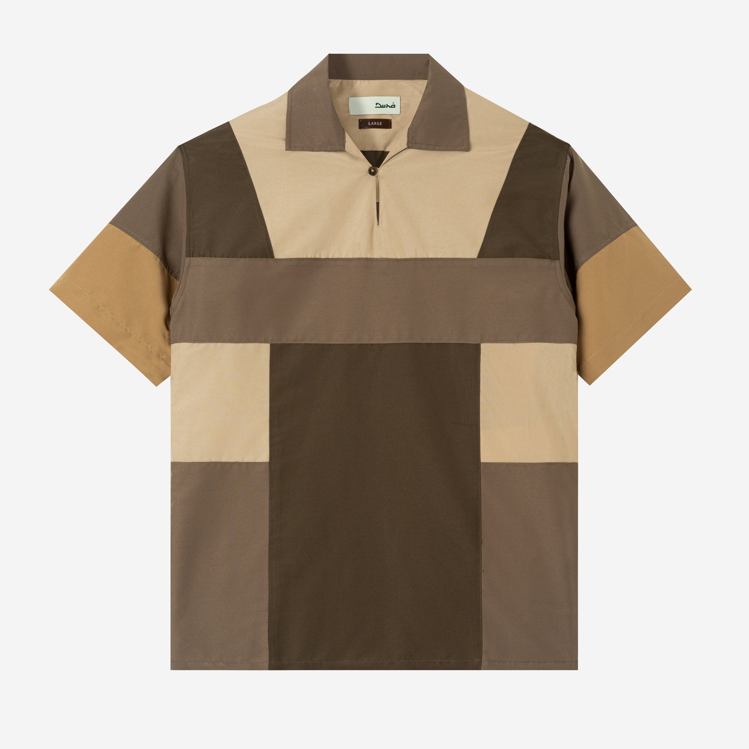 Dhia Patchwork Shirt Short Sleeve������������������������������������������������������-������������������������������������������������������Khaki������������������������������������������������������Brown