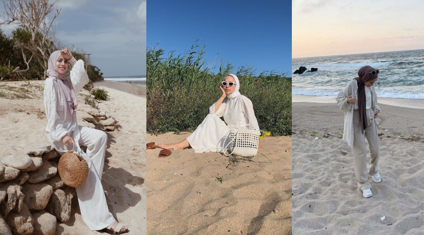 5 Style OOTD Hijab Ke Pantai, Liburan Nyaman Anti Gerah