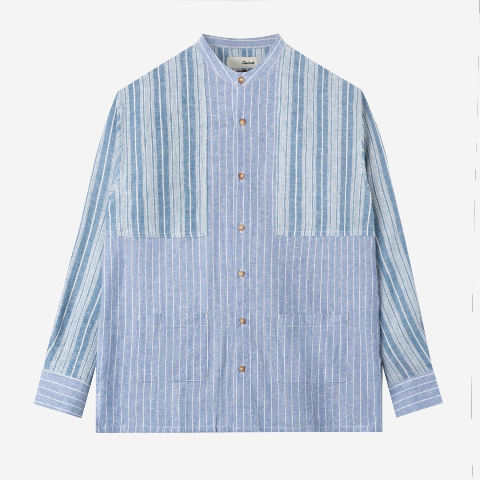 Baraa Shirt Long Sleeve - Blue Stripe Patch