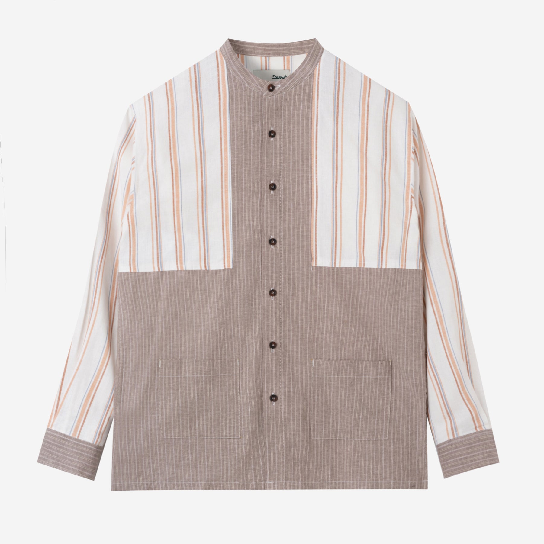 Baraa Shirt Long Sleeve - Brown Stripe Patch