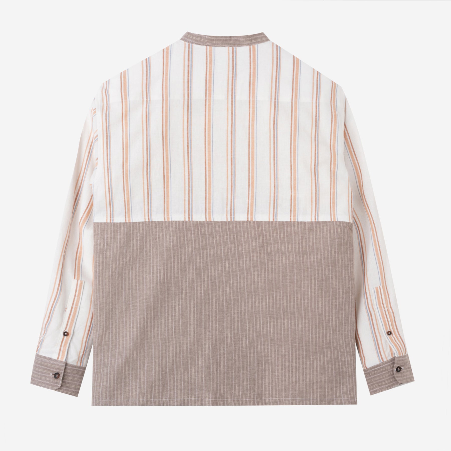 Baraa Shirt Long Sleeve - Brown Stripe Patch