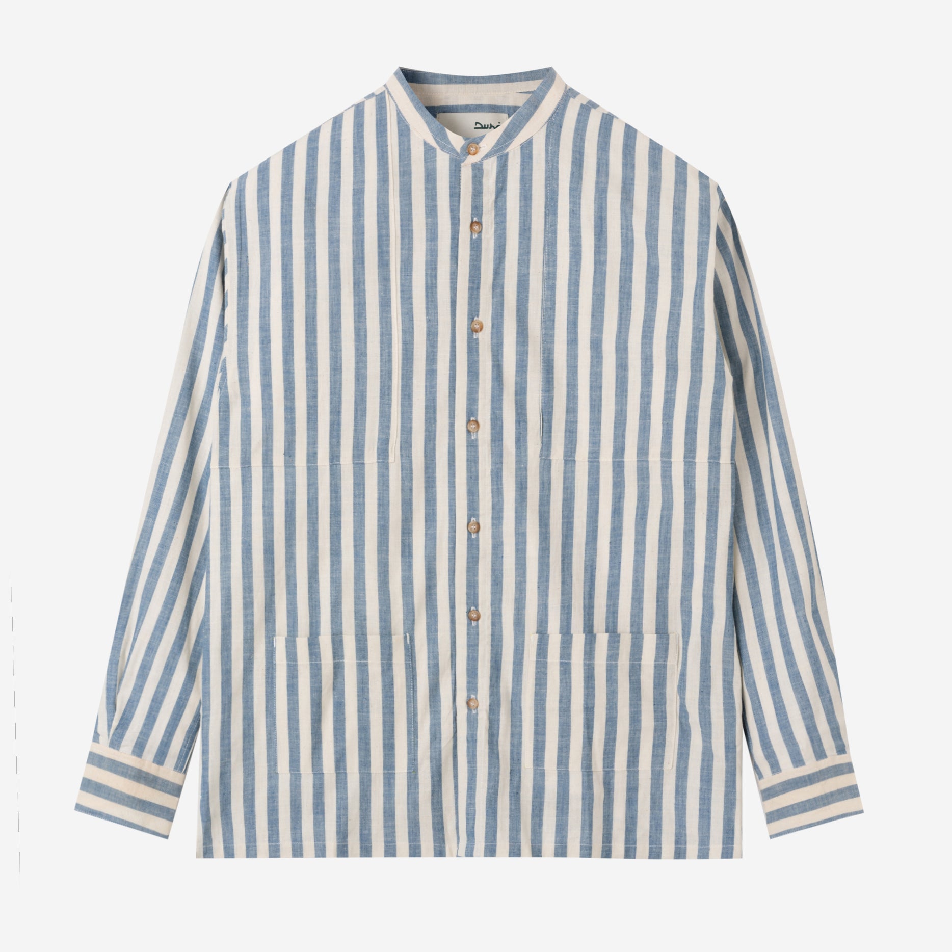 Baraa Shirt Long Sleeve - Blue White Stripes