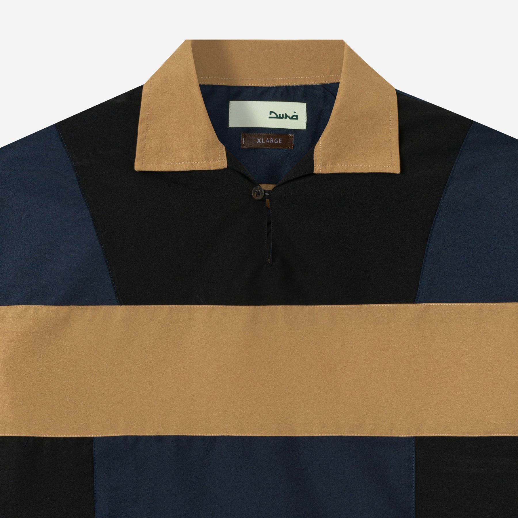 Dhia Patchwork Shirt Long Sleeve - Navy Black