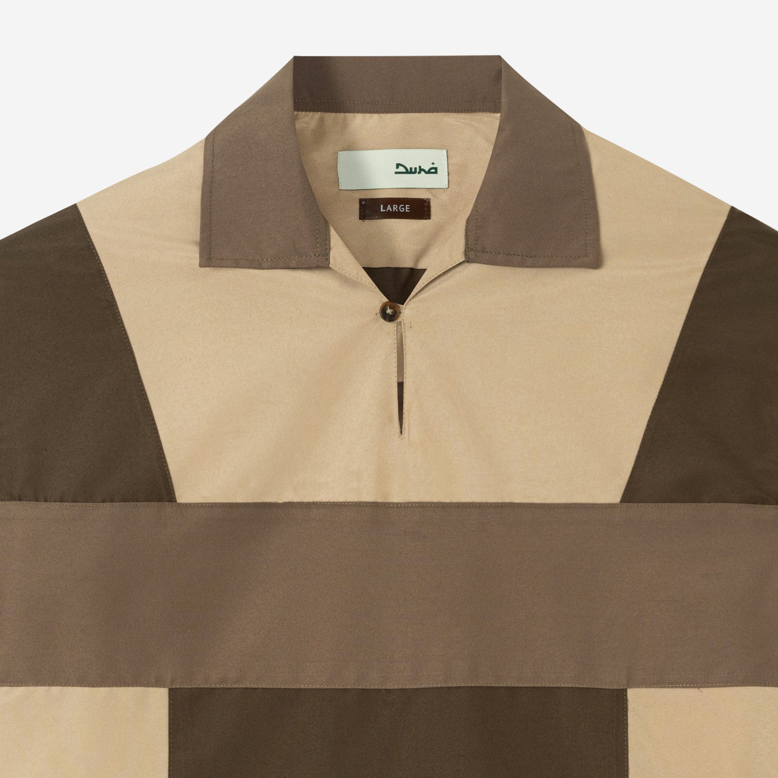 Dhia Patchwork Shirt Long Sleeve - Dark Khaki