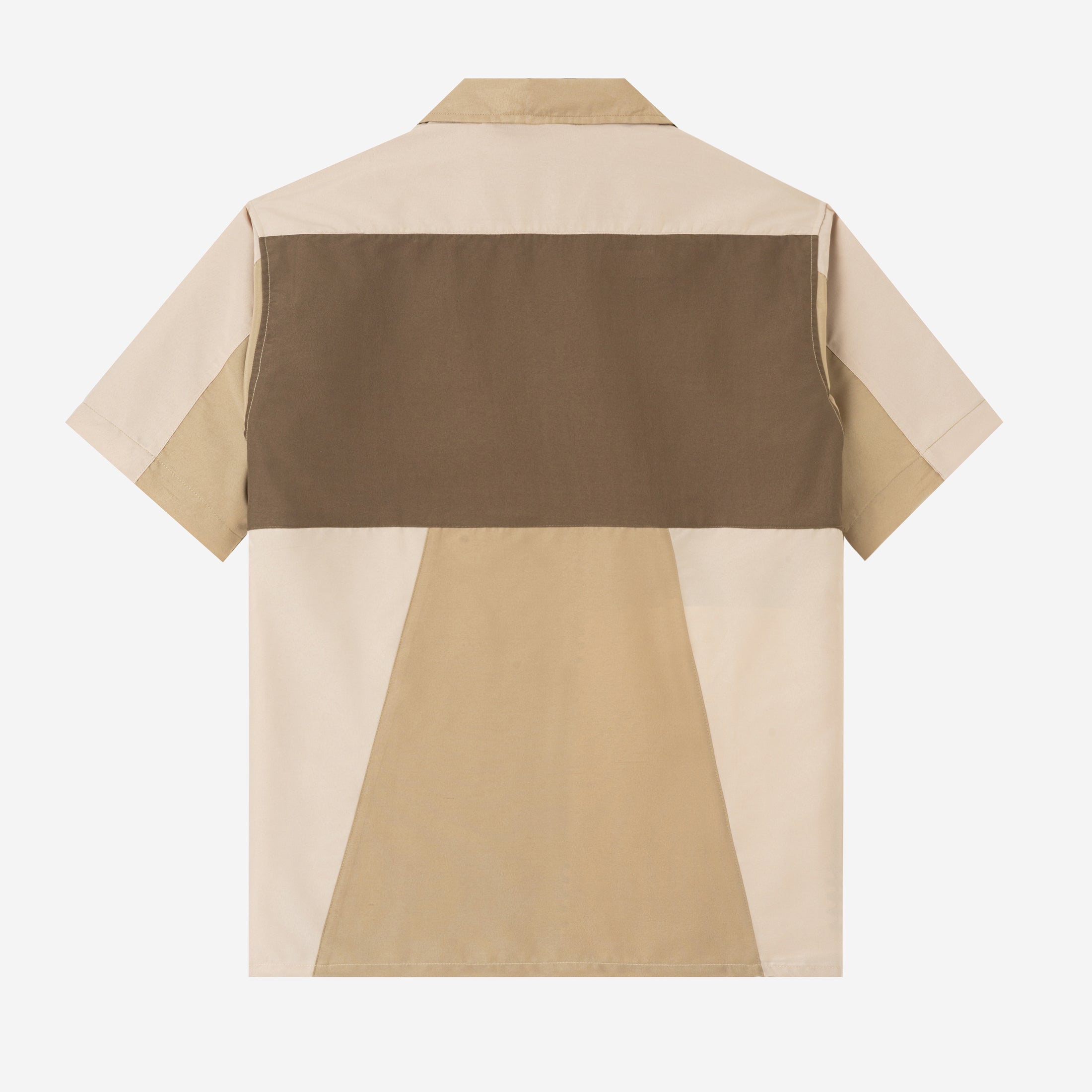 Dhia Patchwork Shirt Short Sleeve - Khaki Stone