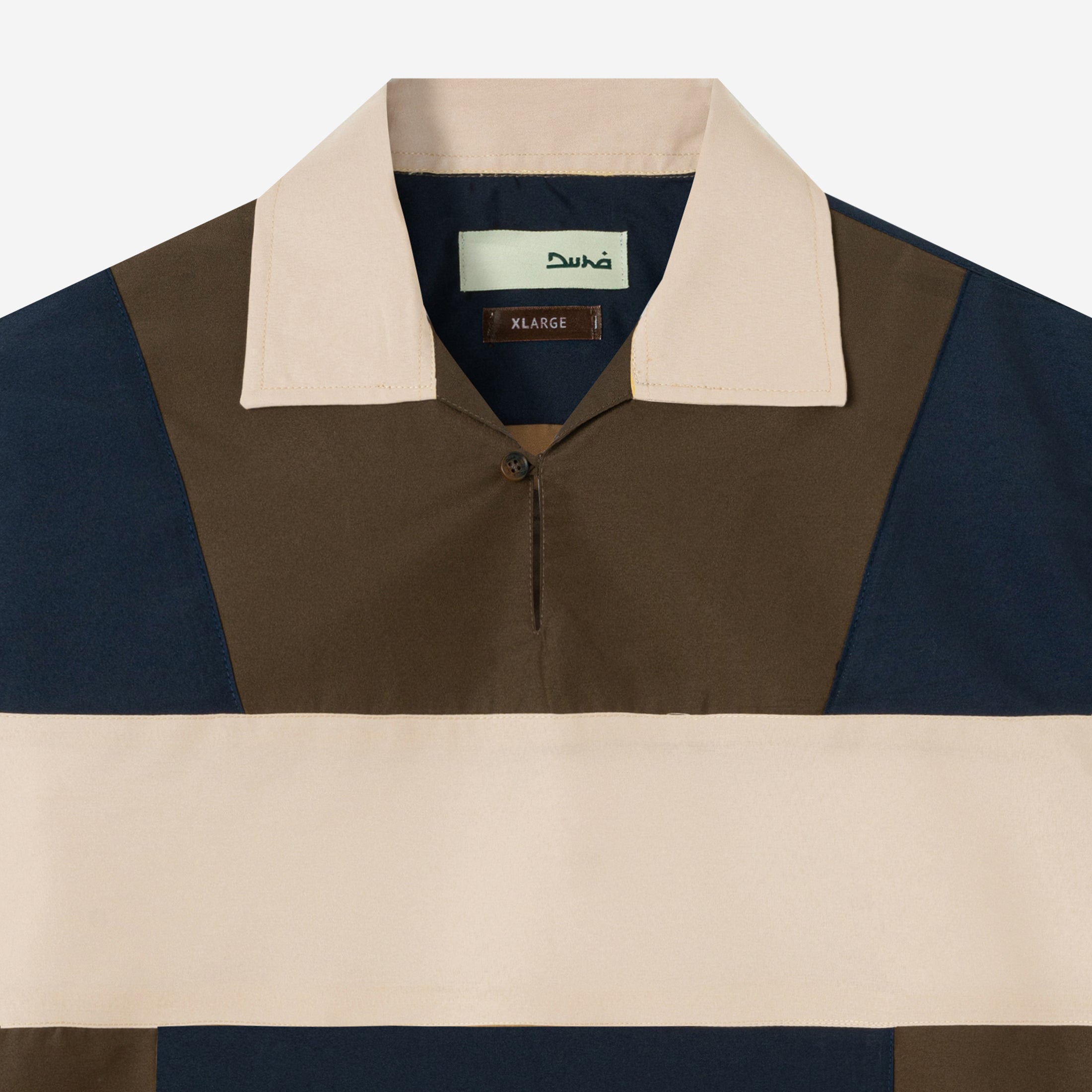 Dhia Patchwork Shirt Short Sleeve - Olive Navy