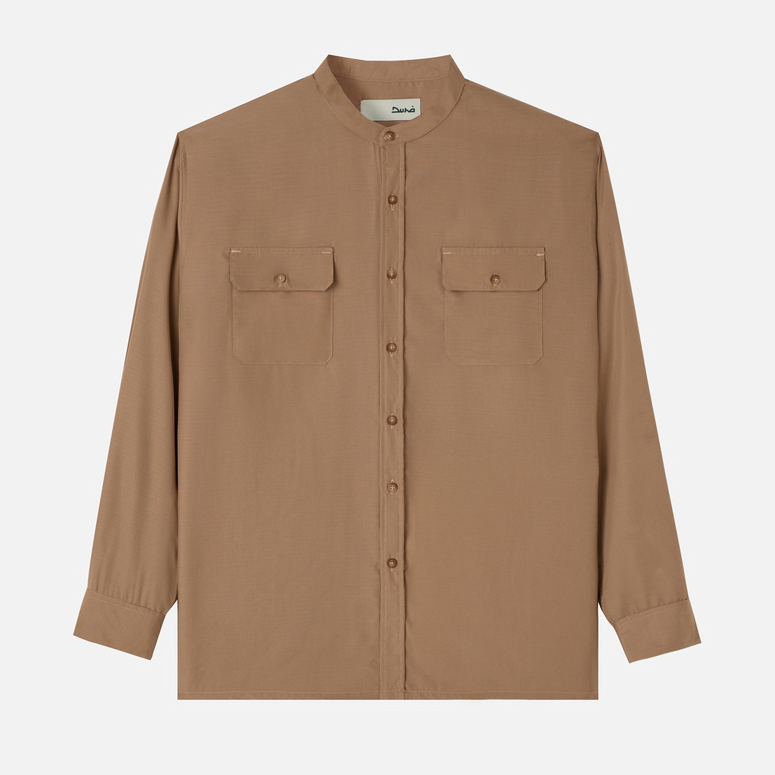 Numair Shirt Long Sleeve - Light Brown