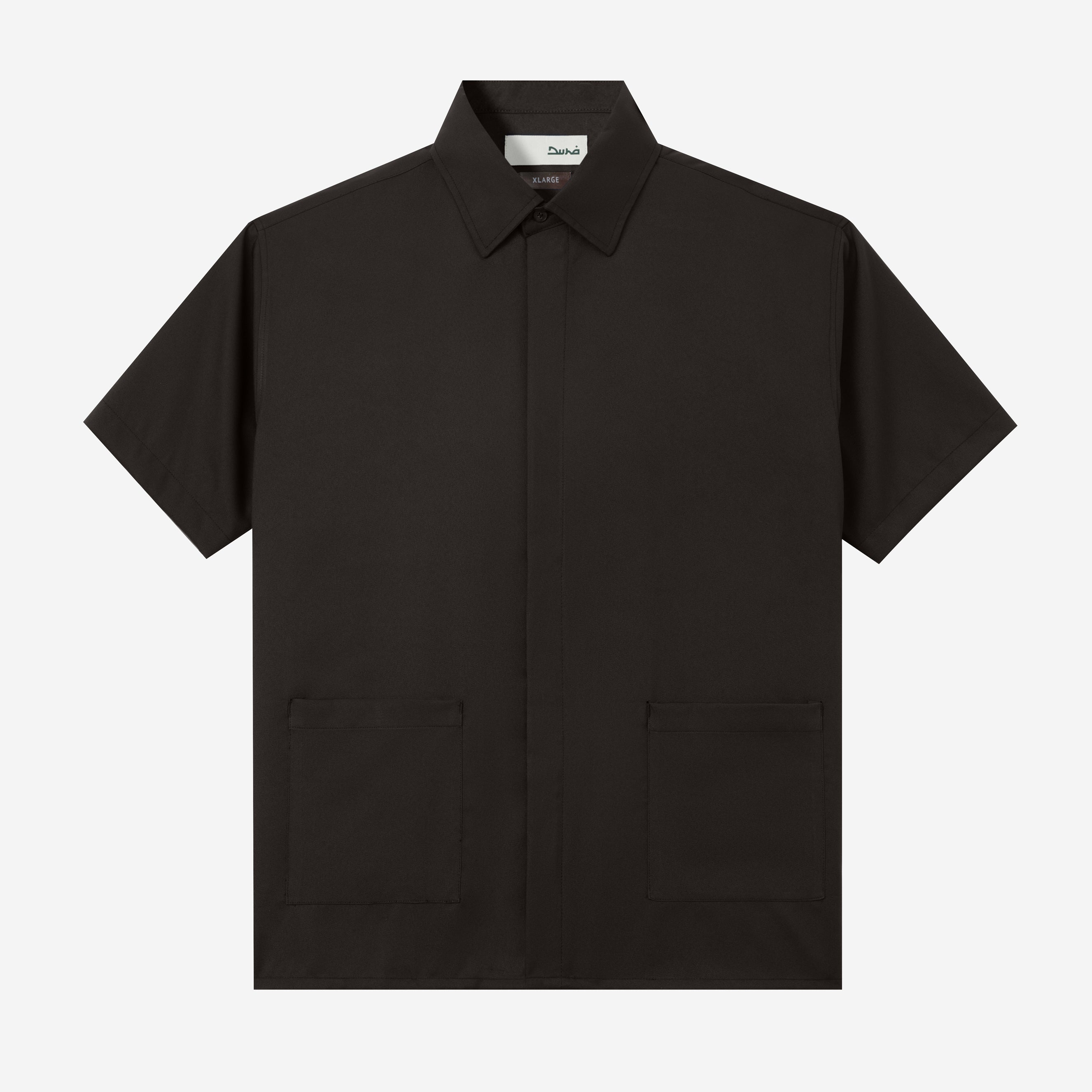 Hamz Shirt Short Sleeve - Dark Brown