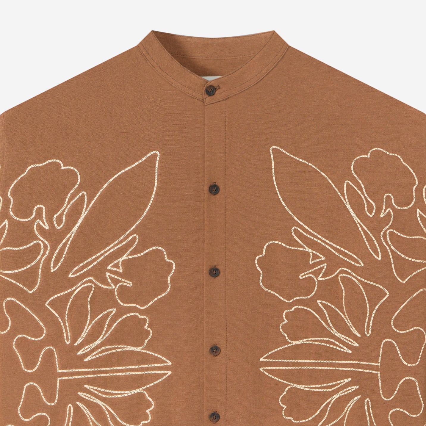 Layth Long Sleeve Linen Shirt - Brown