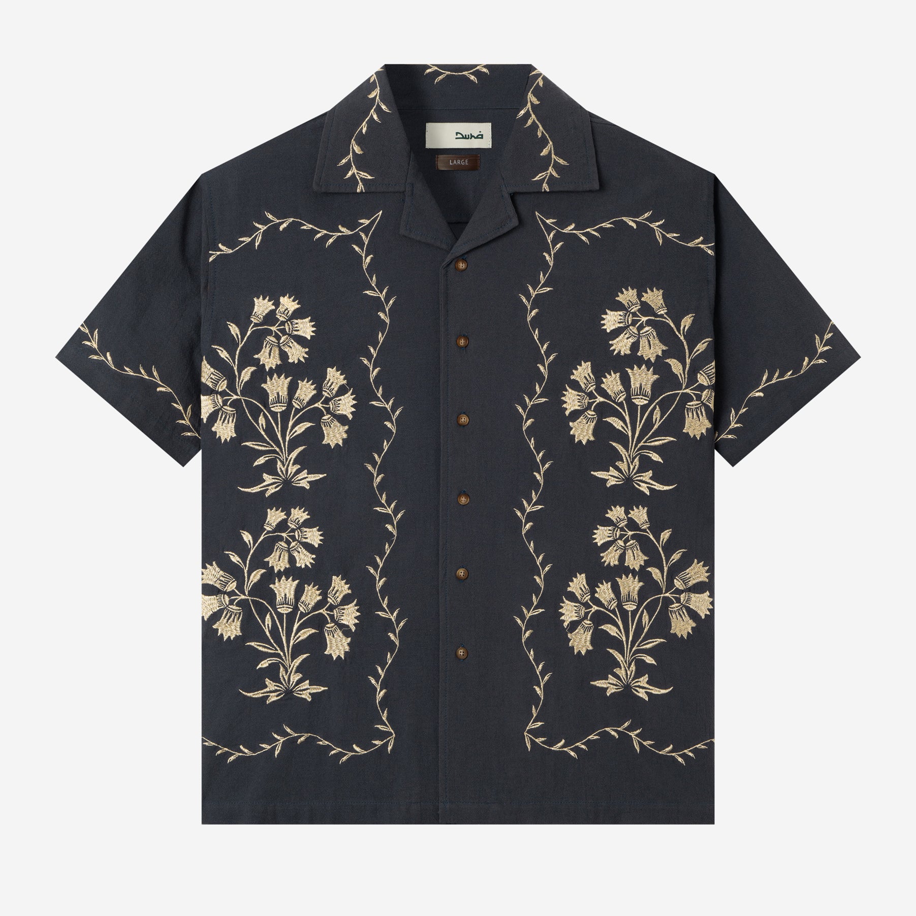 Fahd Short Sleeve Linen Shirt - Navy