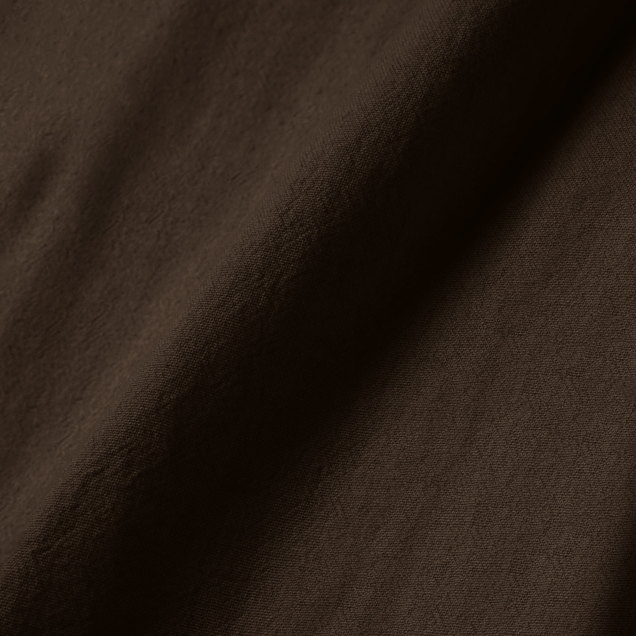 Rashed Long Sleeve Linen Shirt - Dark Brown