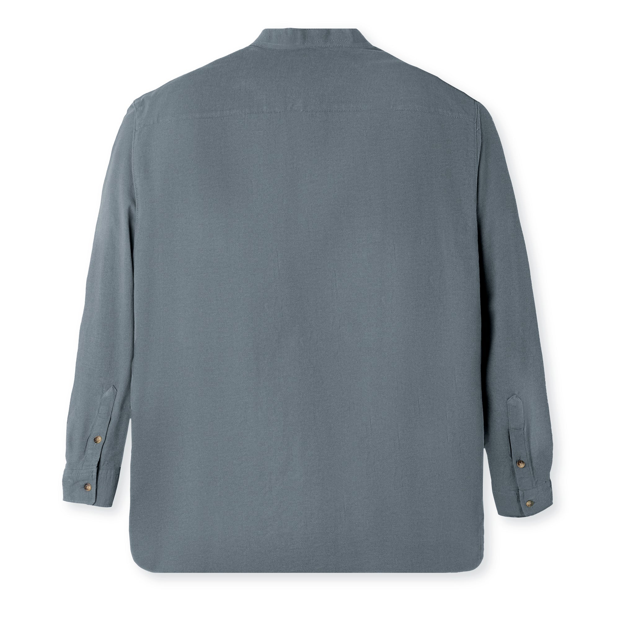 Rashed Long Sleeve Linen Shirt - Pale Blue