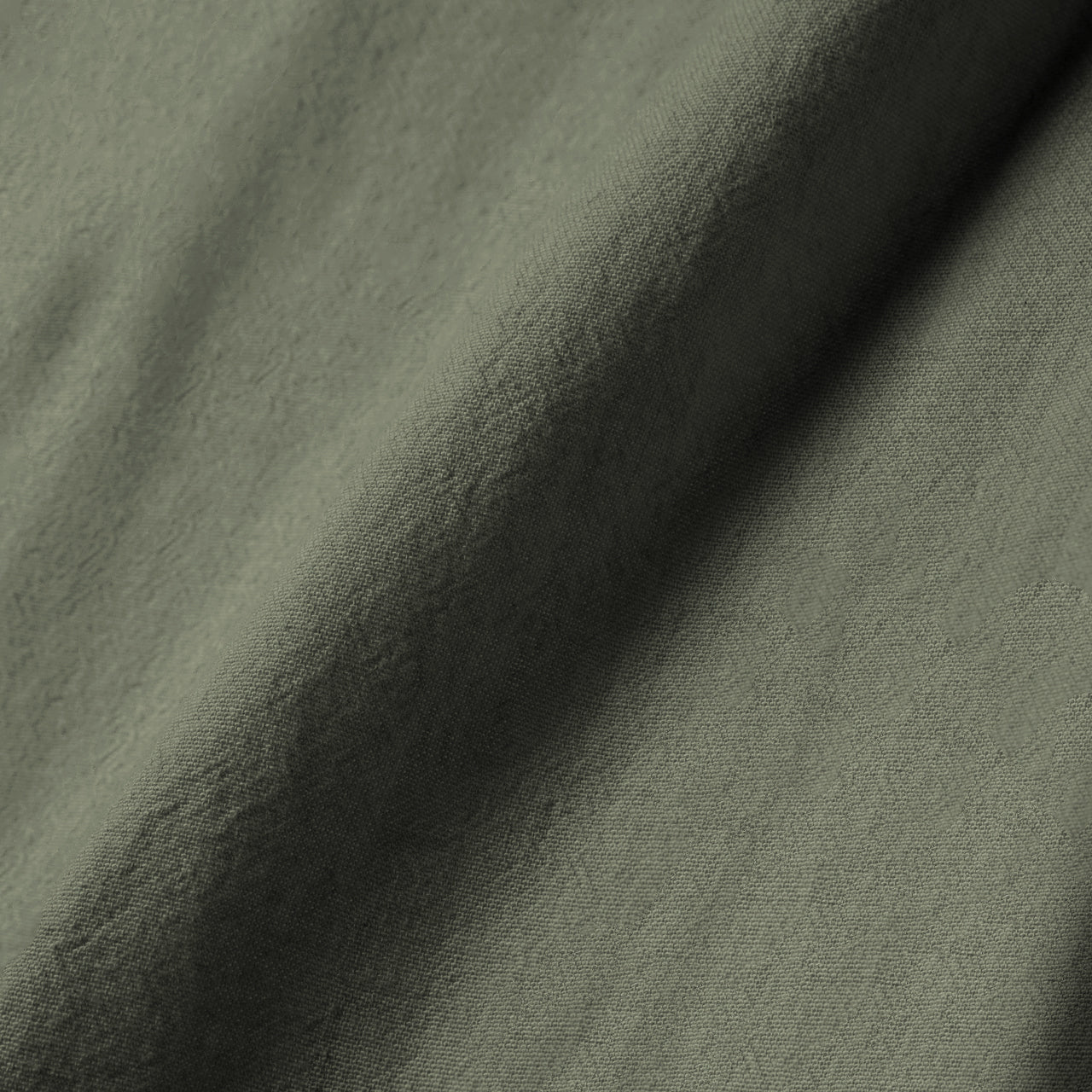 Rashed Long Sleeve Linen Shirt - Soft Olive