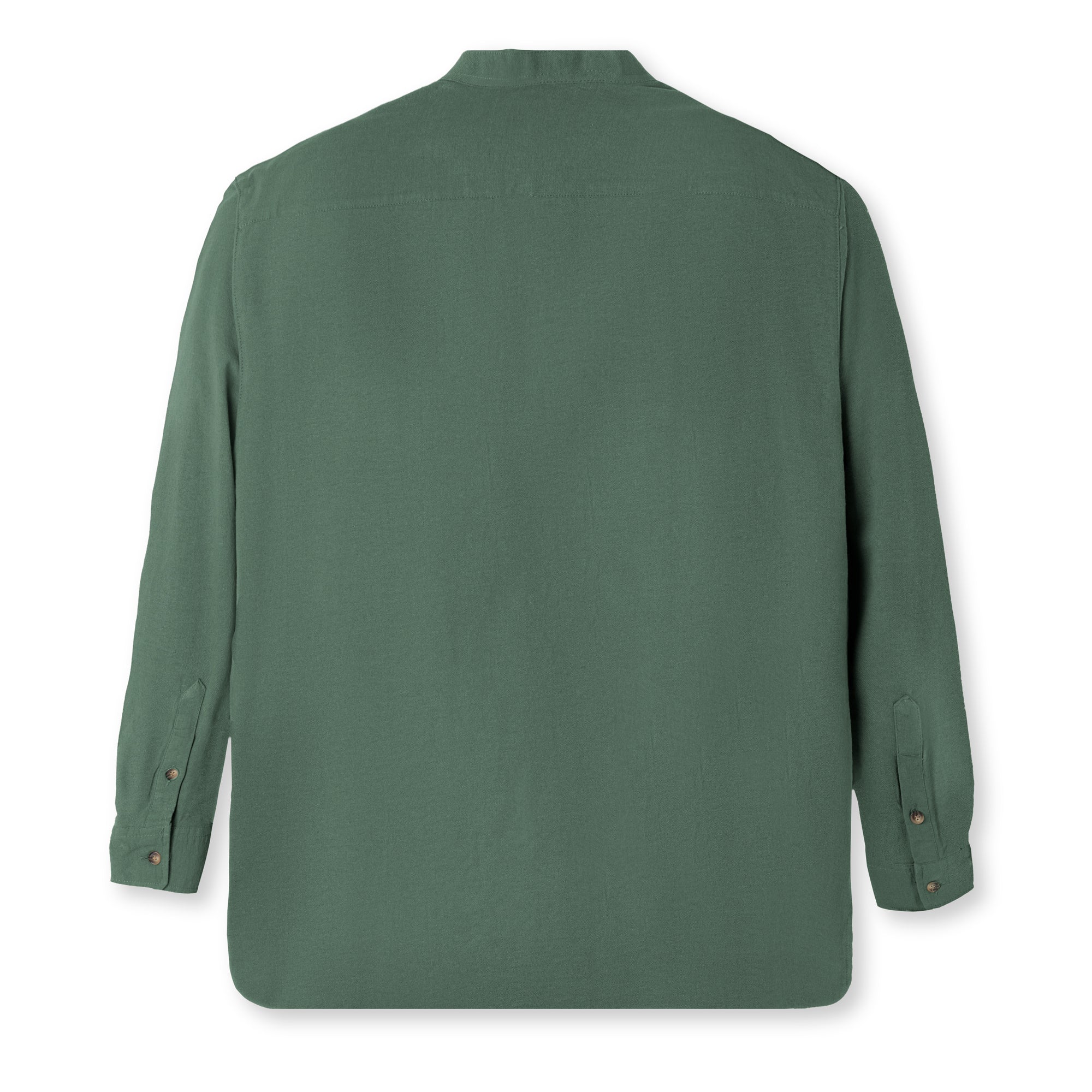 Rashed Long Sleeve Linen Shirt - Soft Green